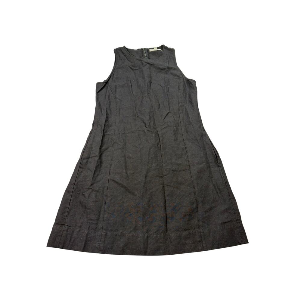 Uniqlo sleeveless black linen blend dress. Size S. sheath, office, funeral